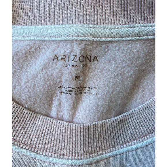 NWT Arizona Jeans Co Sweatshirt Size Medium Women’s Pink Pullover MSRP $39 - Picture 3 of 8
